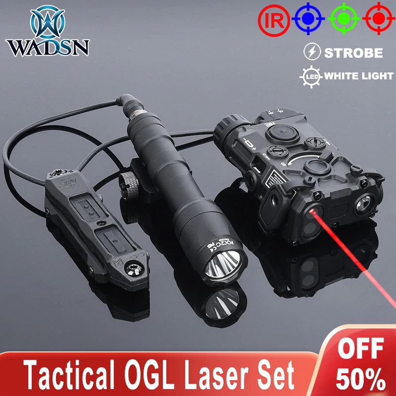 

WADSN Nylon Plastic OGL IR Red Green Blue Laser M300 M600 Flashlight White LED Strobe Hunting Scout Light With Pressure Switch