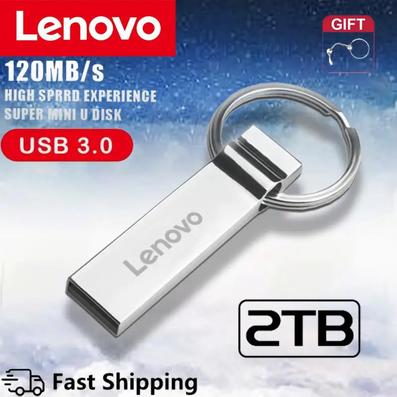 Original Lenovo 2TB USB Flash 3.0 Drive Metal Real Capacity 1TB 512GB Memory Stick High Speed Flash Disk Storage U Disk For PC