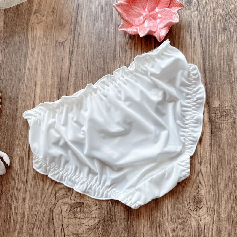 Cute Lovely Sweety Milk Silk Princess Style Underwear Women's Middle Waist Elasticity Seamless Panties Embroidery Flowers Lolita - Image 6
