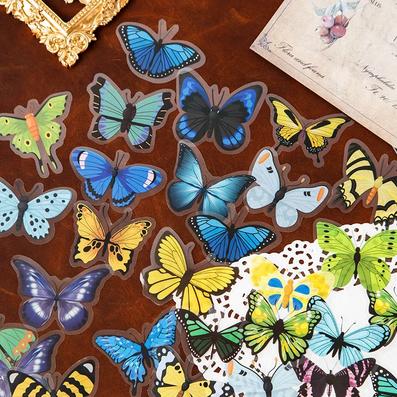 32 pack/lot Creative Butterfly Sticker Cute Decorative Stationery Sticker Scrapbooking DIY Diary Album Stick Label