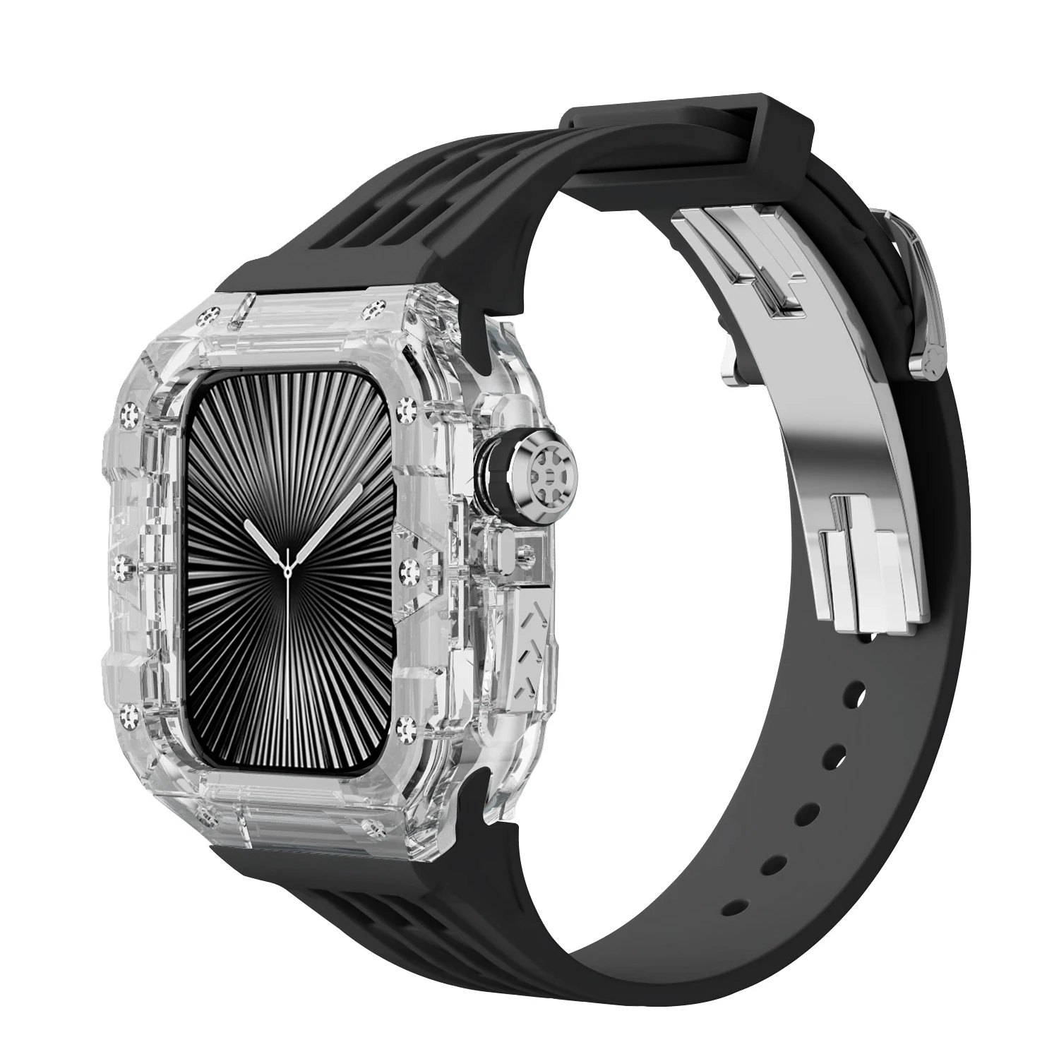 

Роскошный прозрачный ремешок для часов 46 мм для Apple Watch Series S10/S11, чехол для умных часов с силиконовым ремешком