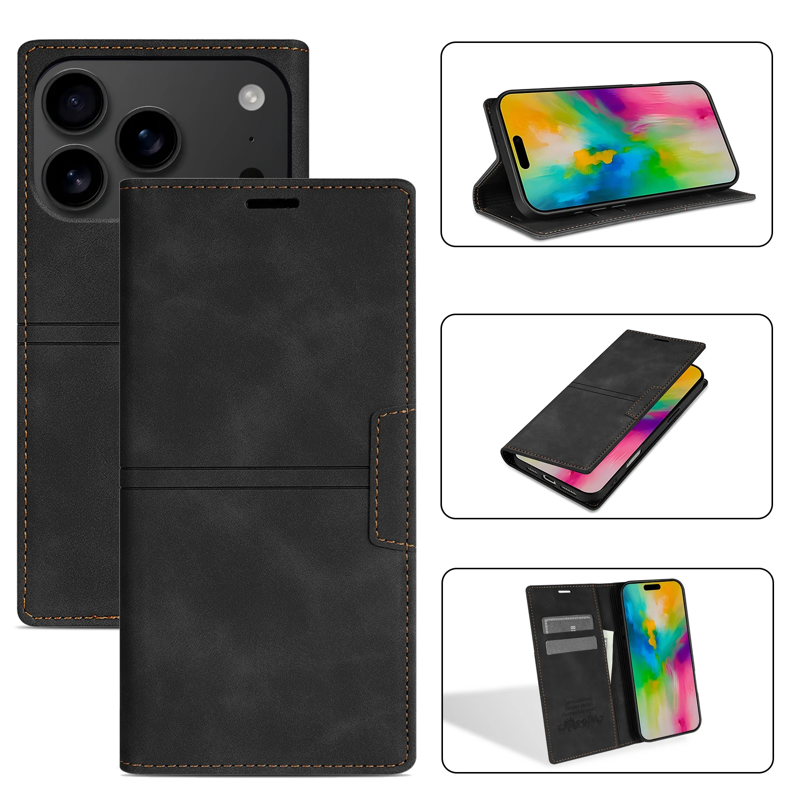 High-quality Fantasy Sucking Wallet With Card Slot Kickstand Magnetic Flip Leather Case For iPhone 18 18 Pro 18 Pro Max Cover view 6