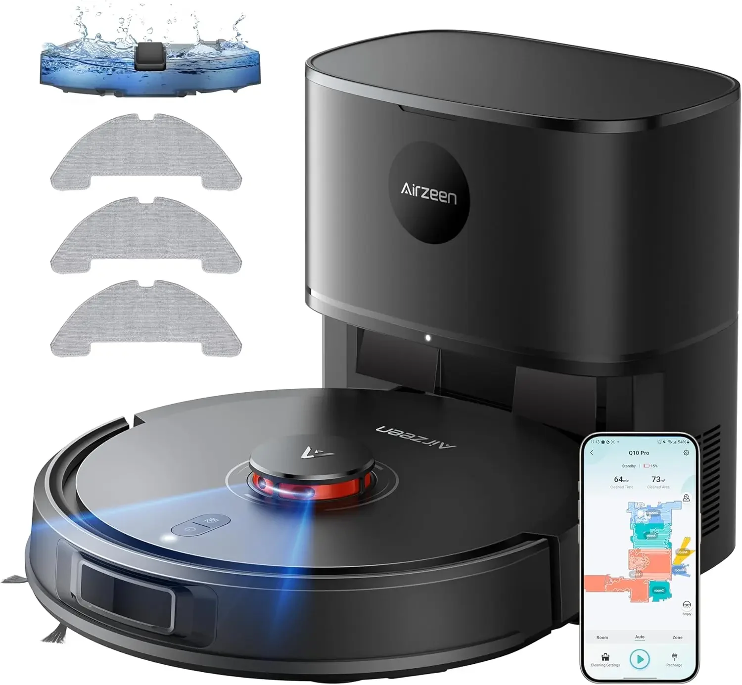 

Robot Vacuum and Mop Self Emptying Robot Vacuum Cleaner with 6000Pa Suction Laser Navigator with Smart Mapping Robotic Vacuums