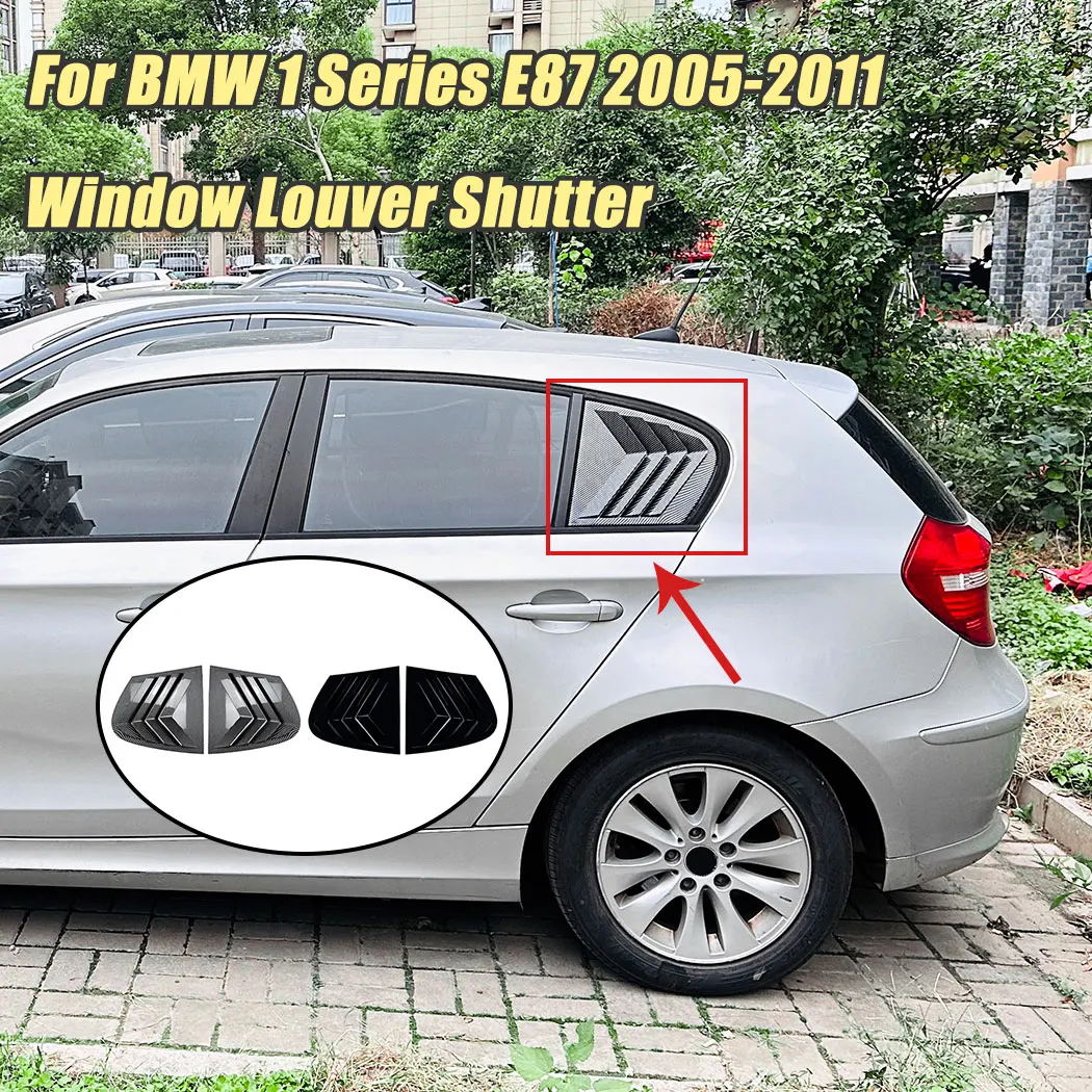 Pair Rear Side Window Trim Spoiler Window Shutter Cover Louver Air Vents Auto Accessories For BMW 1 Series E87 2005-2011