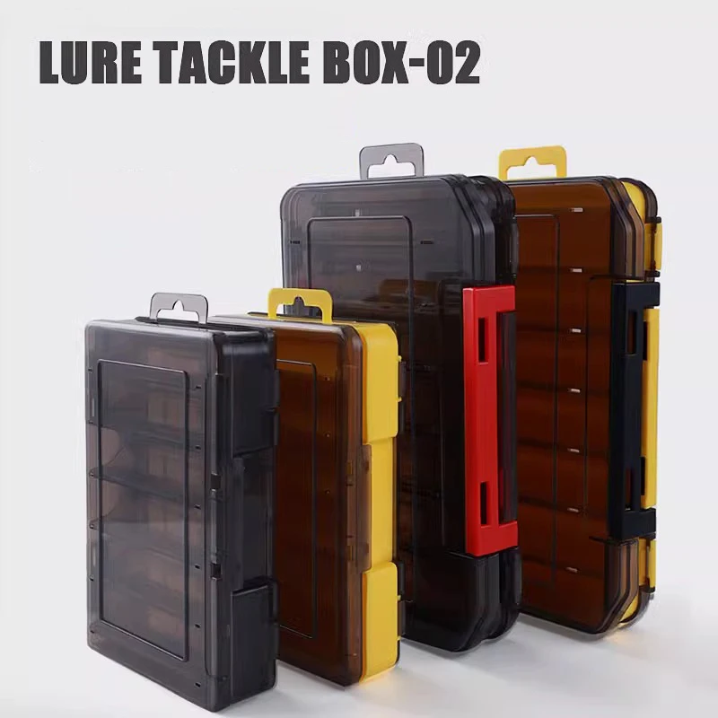 ❤️ Double Sided Fishing Lure Boxes, 12 Compartments Fishing Tackle Organizer With 2 Buckle, Plastic Clear Storage Case - view 3