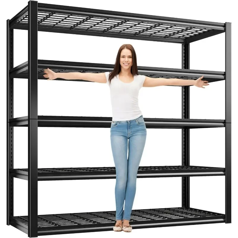 

%a 48.2''W Garage Shelving Heavy Duty Loads 3010LBS Garage Storage Shelves Heavy Duty Shelving 5 Tier Adjustable Metal Shelving