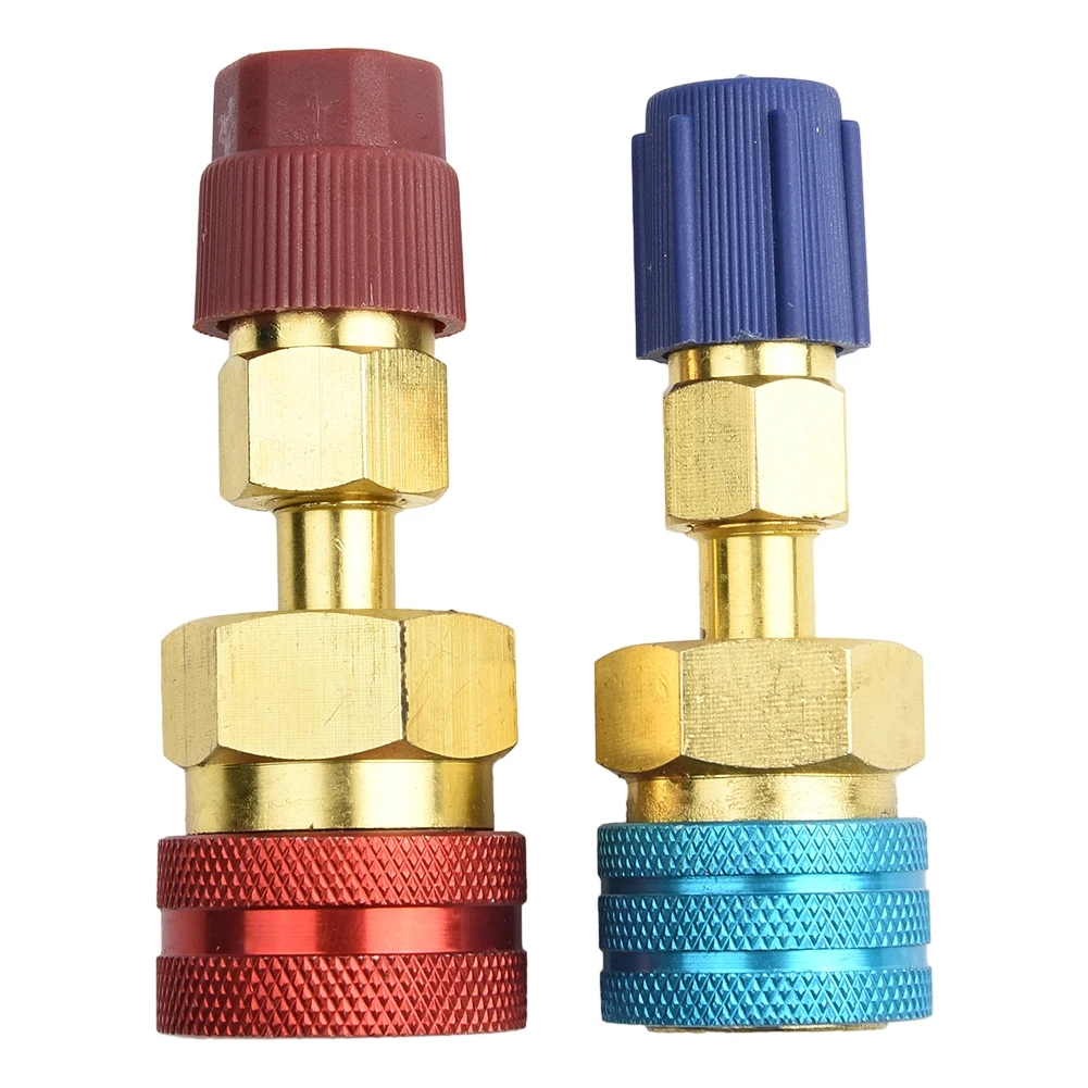 Automotive AC Adapter Set for R1234yf to For R134a Quick Coupler High Low Side Brass Connectors Leak Proof Design