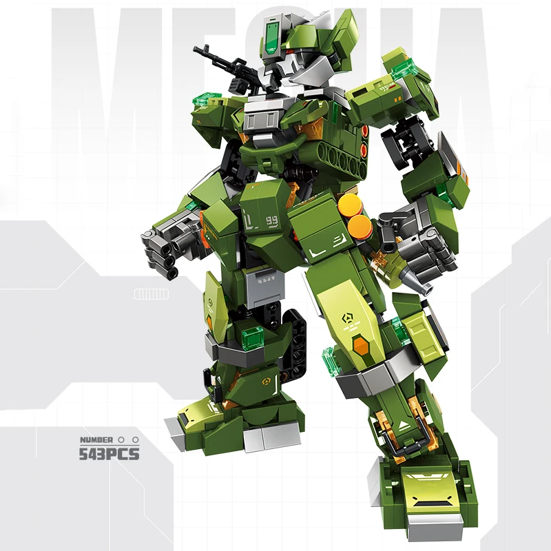 543 pezzi creativi Mecha Robot blocchi giocattoli del ragazzo battaglia robot modello di assemblaggio mini mattoni da costruzione regali per i ragazzi
