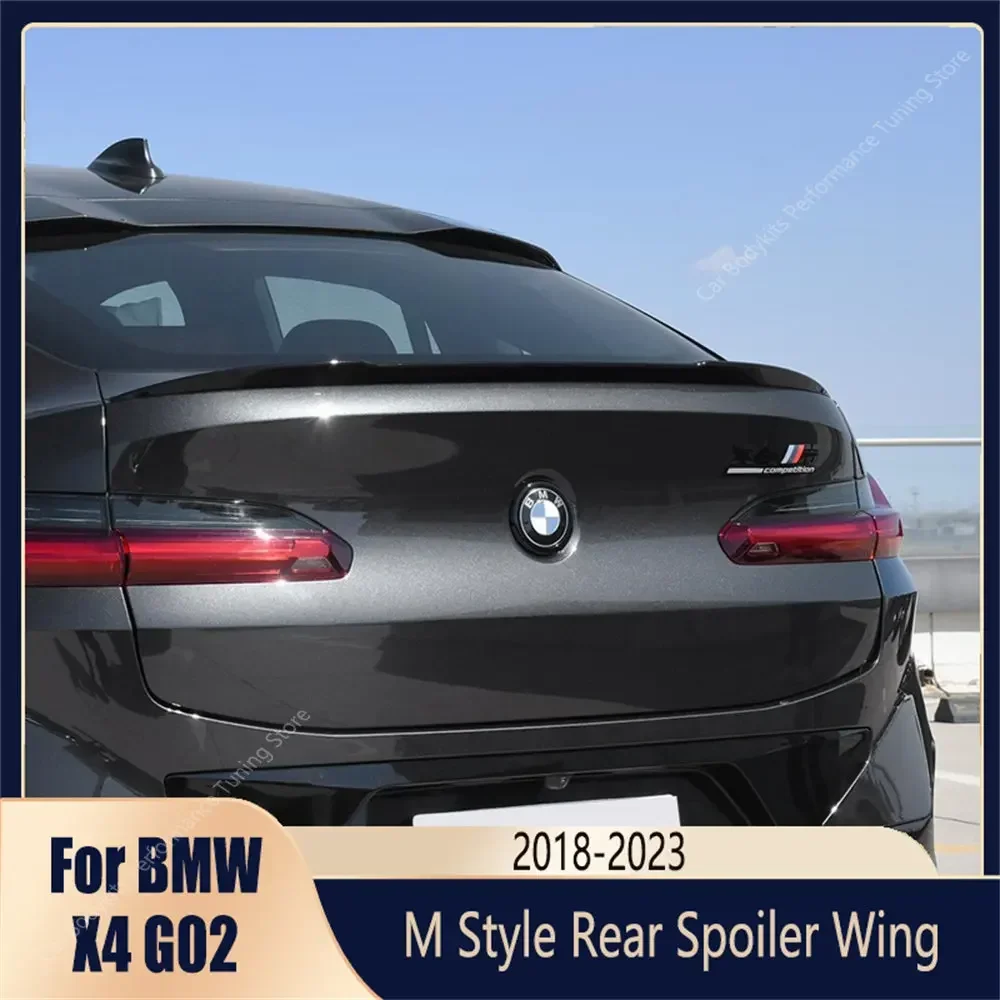 

For BMW X4 G02 F98 Rear Trunk Lip Spoiler X4 20i 20d 30i 30d 25d M40i M40d X4M Style Rear Trunk Tail Wing Bodykits 2018-2023