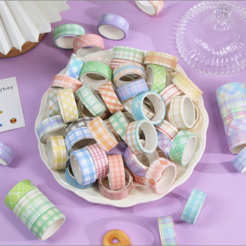 

Small Fresh Lattice Washi Tape 60Pcs Ins Style Hand Account Decorative Adhesive Tape DIY Craft Supplies