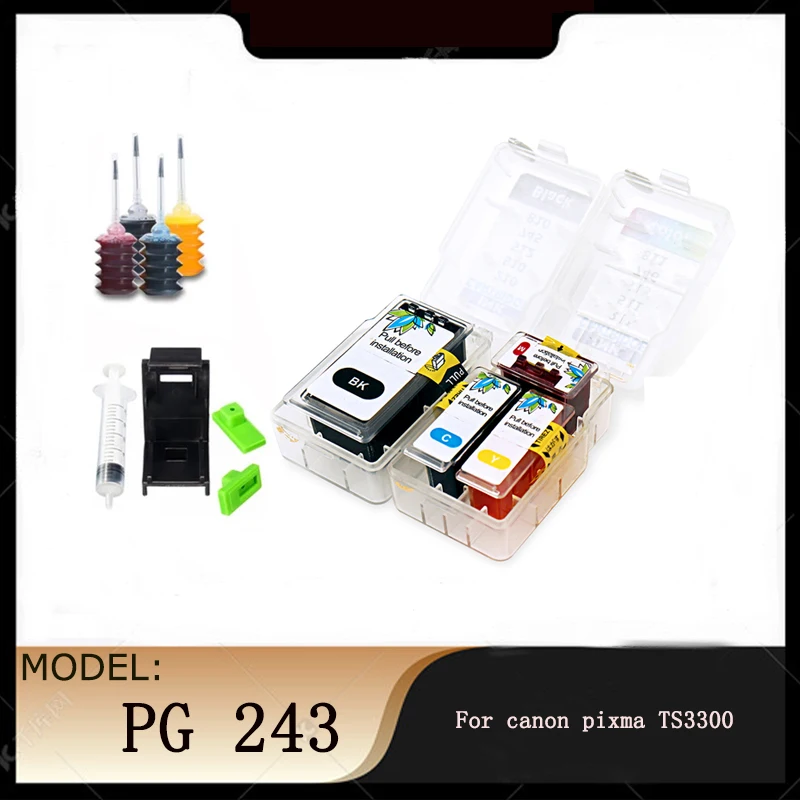 

Vilaxh PG 243 CL 244 for canon PG 243 CL 244 ink cartridge For canon pixma TS3300 printer PG 243 CL 244 Refill Kit ink cartridge