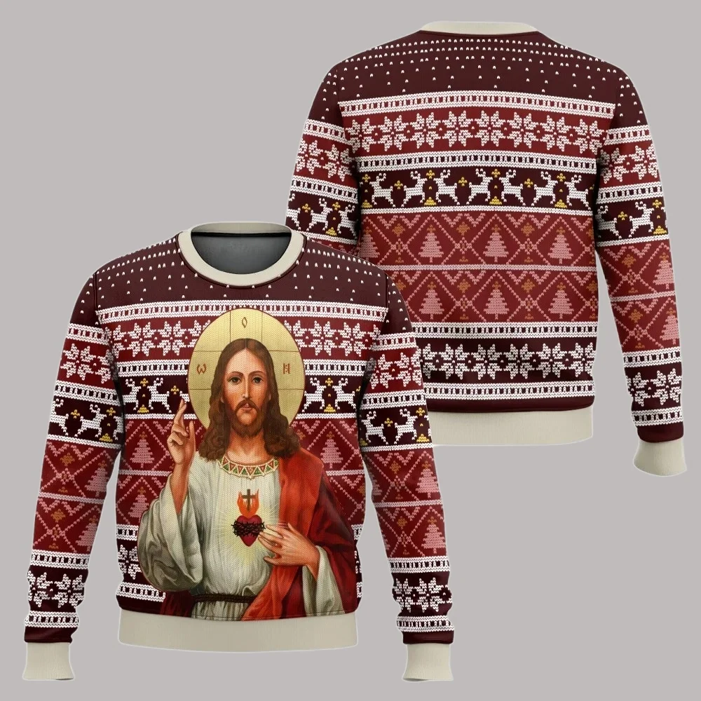 الرجال النساء القبيح عيد الميلاد البلوز يسوع سترة ثلاثية الأبعاد مطبوعة الأرثوذكسية الجرافيك البلوزات القمم ملابس جديدة للجنسين دروبشيبينغ #4