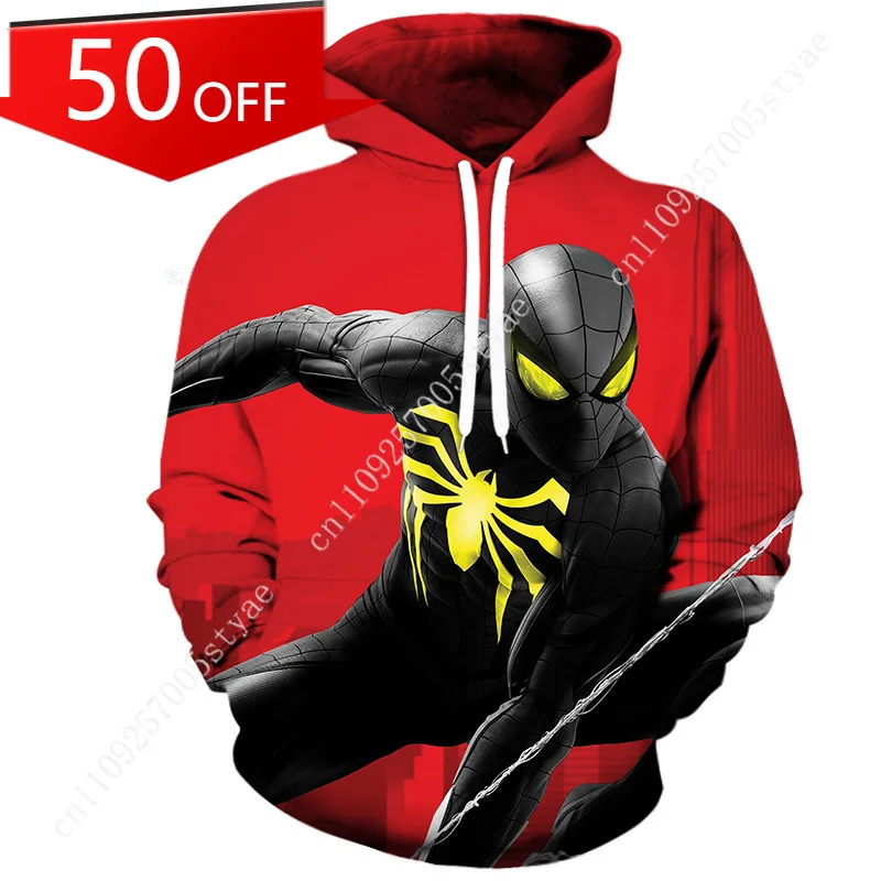 

2026 Marvel Men's Spider-Man Hoodie 3D Digital Print Couples' Casual Sportswear Hooded Top