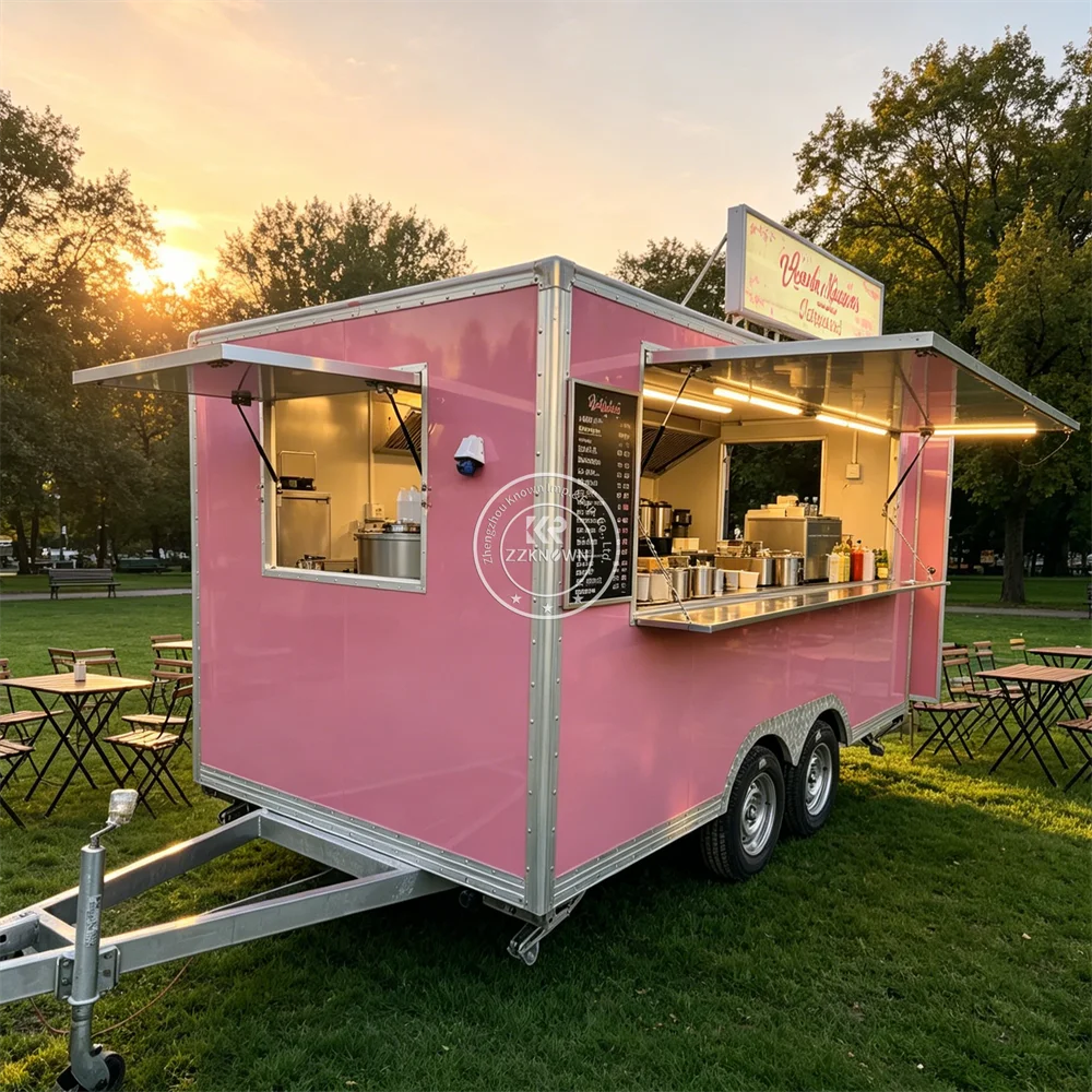 

Mobile Catering Food Truck Burger Hot Dog Pizza Snack Trailer Concession Food Trailer With Complete Kitchen Equipment