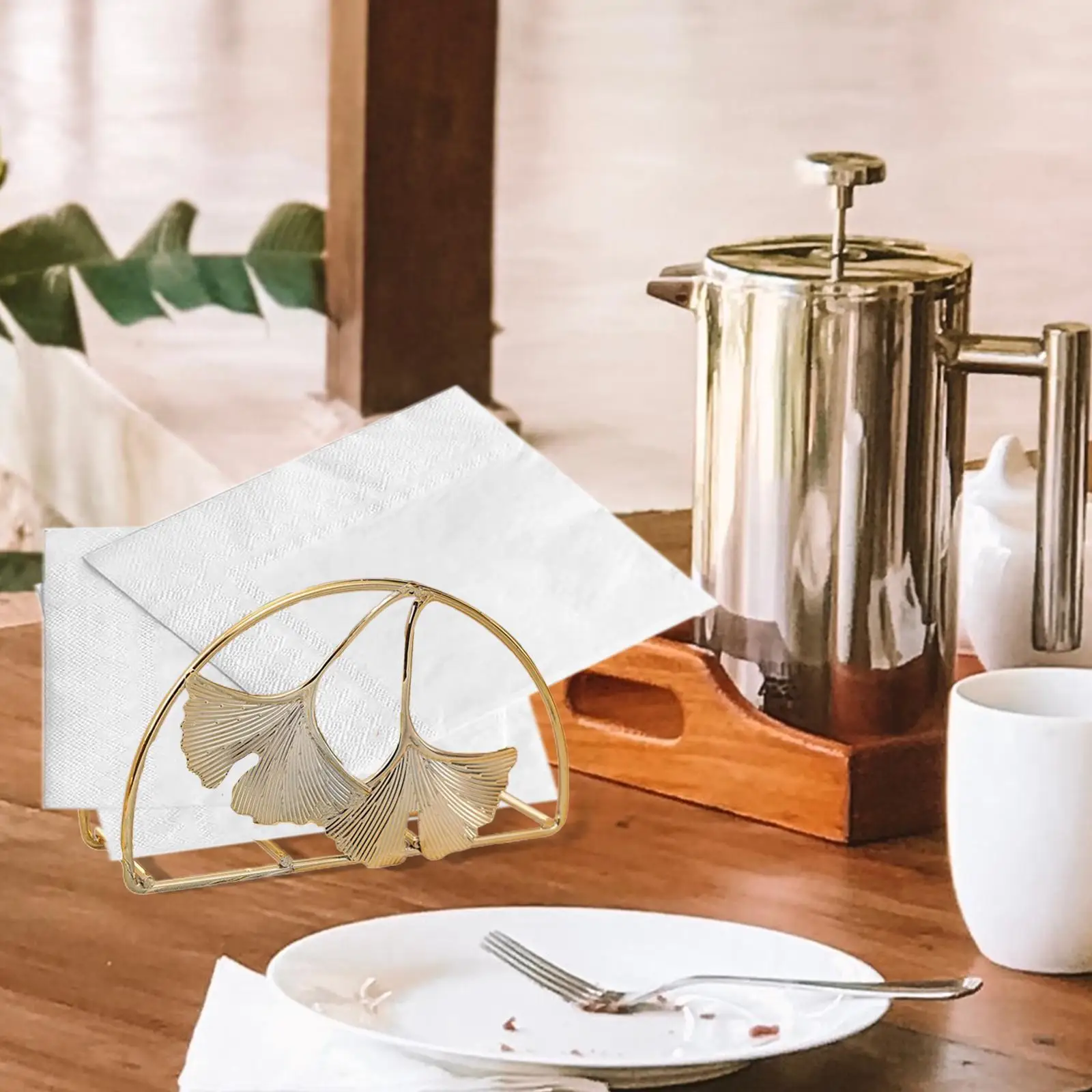 Modern Luxury Golden Metal Napkin Serviette Holder Dispenser Rust Resistant Paper Tissue Rack Home Party Table Decoratioon