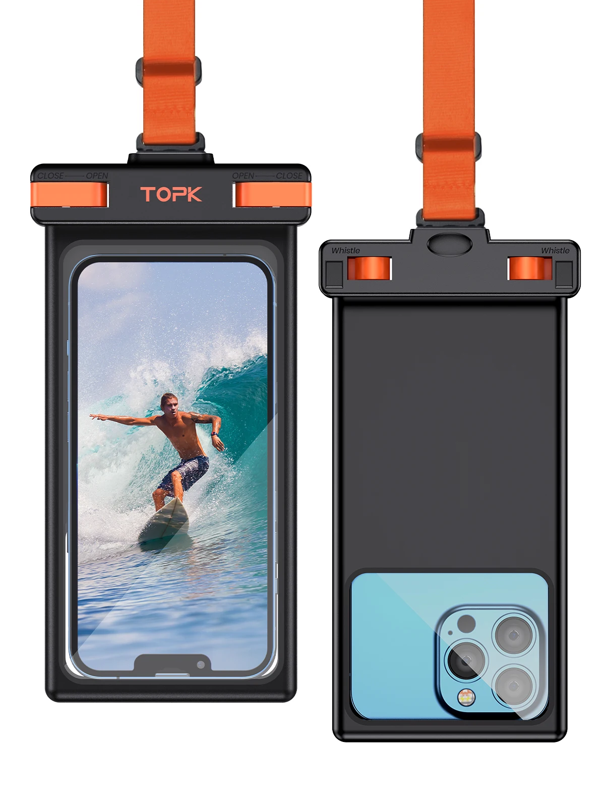 TOPK waterdichte telefoonhoes, [Onderwaterscherm tastbaar] IPX8 waterdichte telefoonhoes compatibel voor mobiele telefoon tot 7,0 inch
