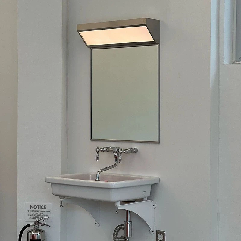 Stainless Steel Bath Mirrors LED Wall Mirror Durable Bathroom Fixture Rustproof Easy Cleaning Moisture Proof Household Using