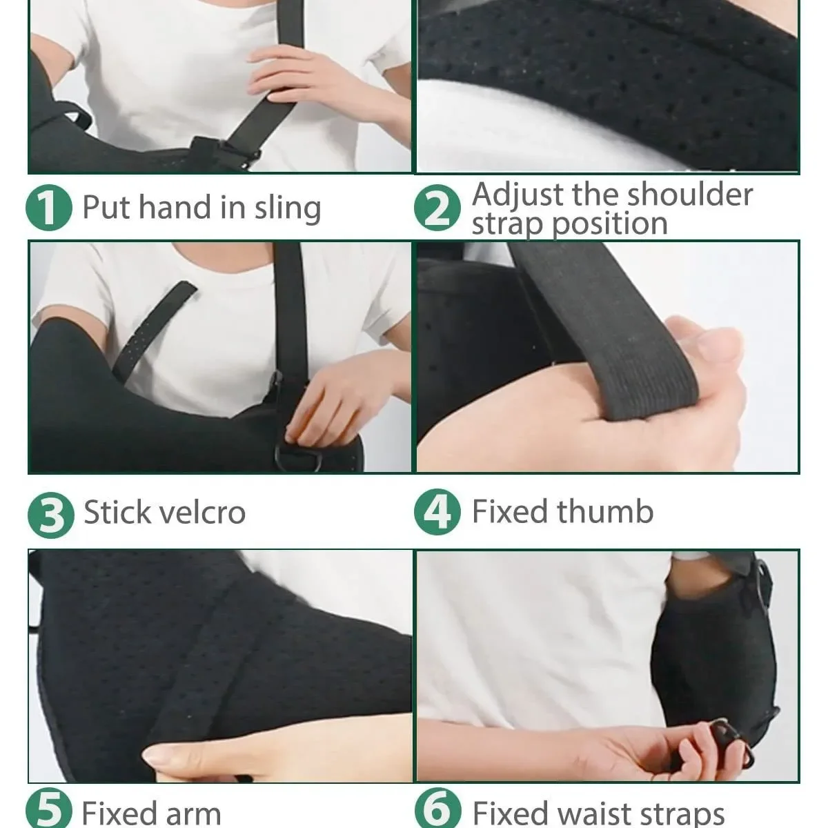 CZHIYAO Supregear Arm Sling Lightweight Adjustable Mesh Shoulder Immobilizer for Injury Broken Fractured Bones Left Right Arm - Image 5