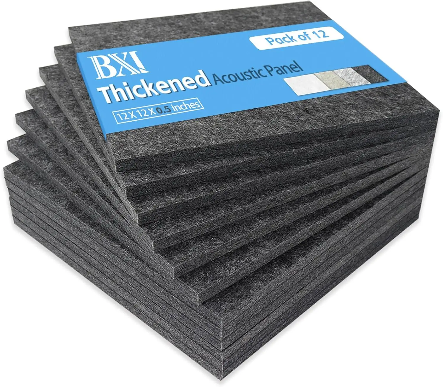

Thickened Acoustic Panels 12 Pack - Dense Sound Absorbing, Echo Reducing for Wall and Ceiling Studio Treatment