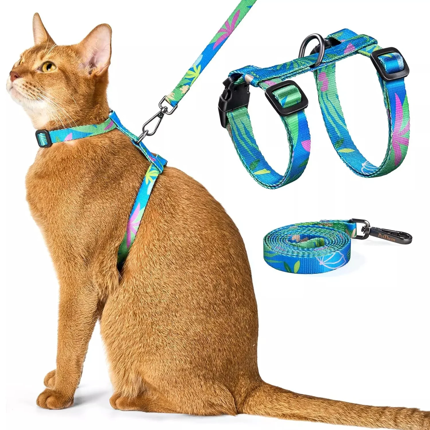 Cat Carrier Lightweight Escape Proof Cat Harness Leash Set for Walking Travel Adjustable Soft Kitten Harness for Small