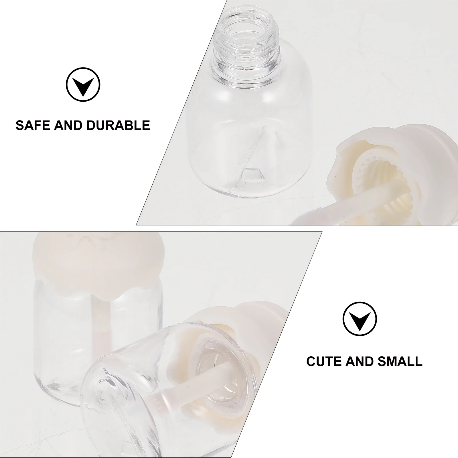 20Pcs Lip Gloss Container Bottle Design Durable Plastic Refillable Lip Balm Tubes Brush Head for Easy Application Portable