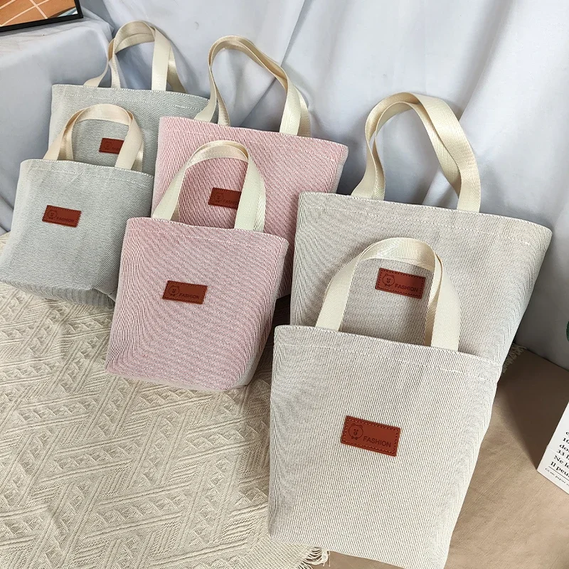 Tote bag canvas mommy bag lunch box bag with zipper sundry bag women's tote go to work small hands carry cloth bag