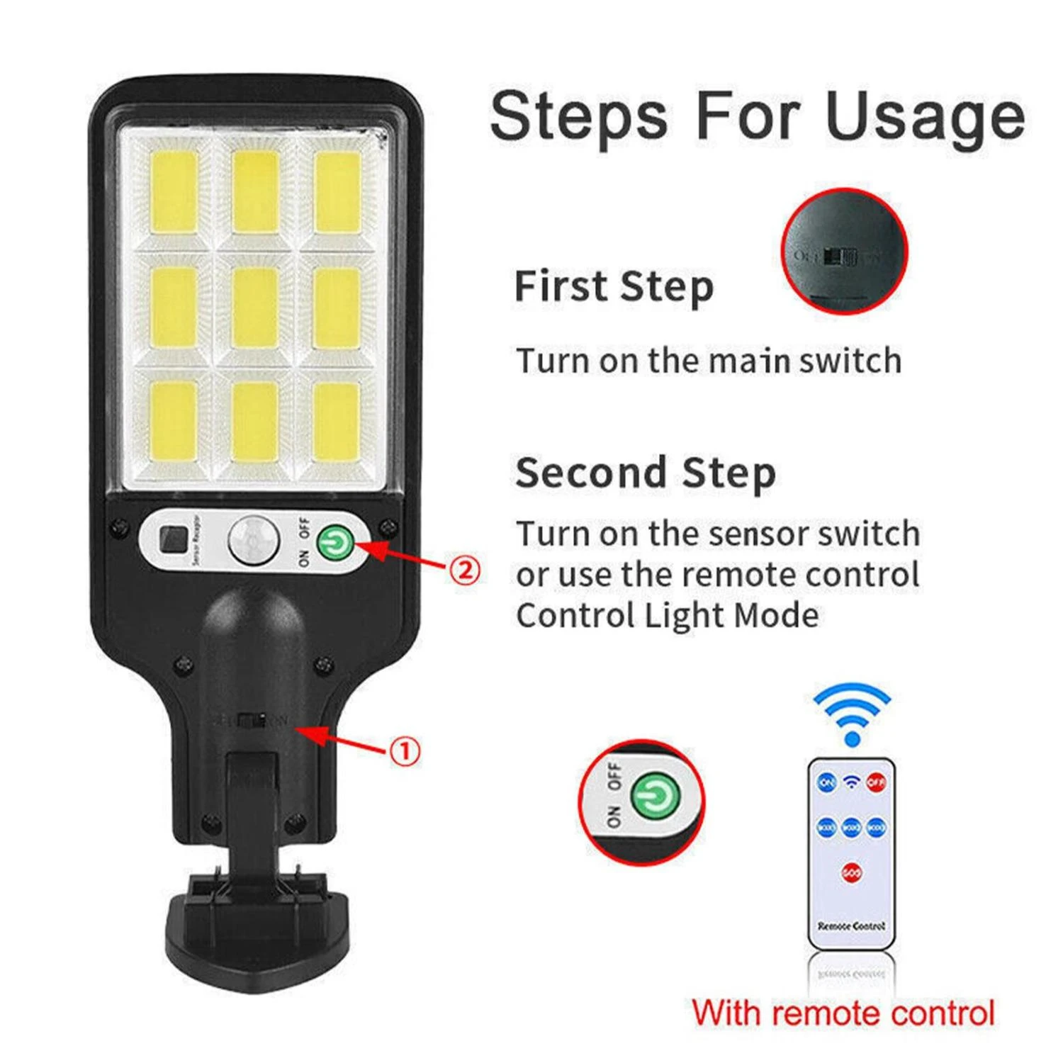 Nieuwe Outdoor Solar Straatverlichting Draadloze Solar Beveiliging Wandlamp Inductie Tuin Terras Garage Voordeur Straat Solar Lamp