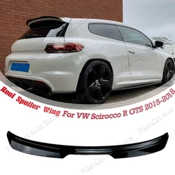Car Rear Roof Spoiler Maxton Style Trunk Wing Lip Trim For Volkswagen Scirocco R GTS 2015 2016 2017 2018 2019 ABS Plastic BLACK