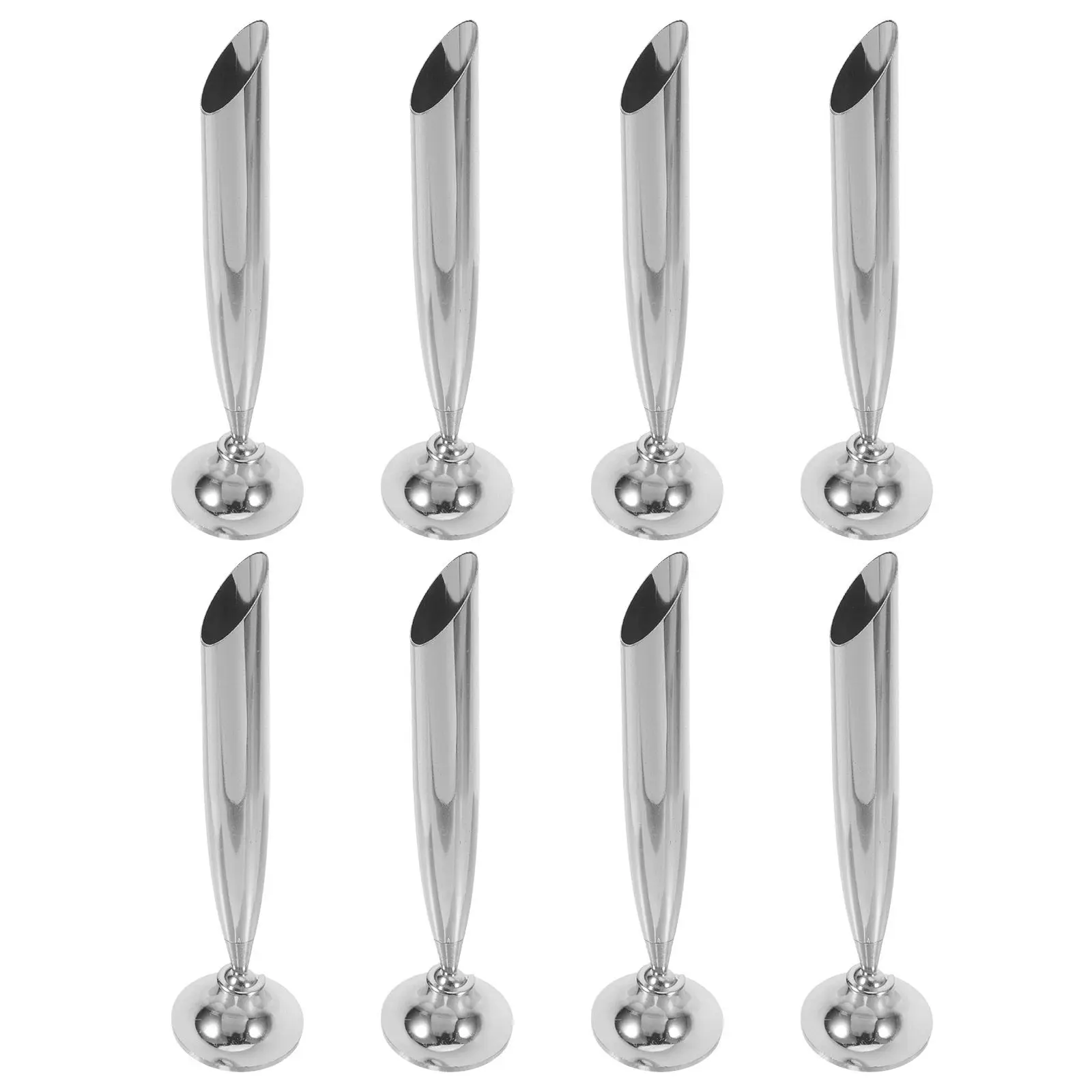 8Pcs Metal Desktop Pen Holder Pen Stand For Desk Single Hole Weighted Stable Fountain Dock Office Reception Hotel
