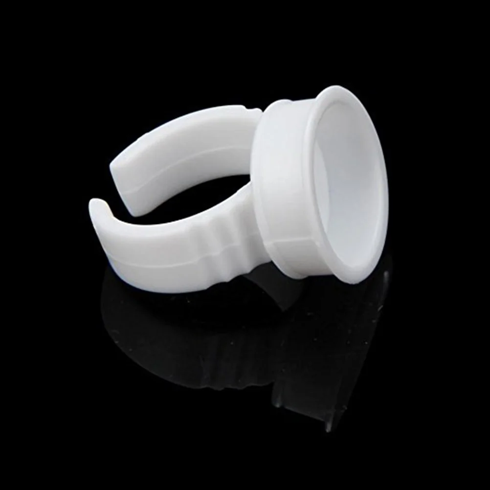 

100Pcs Disposable Plastic Glue Ring Holders Extension Application Eyelash Glue Ring Holder Accessories