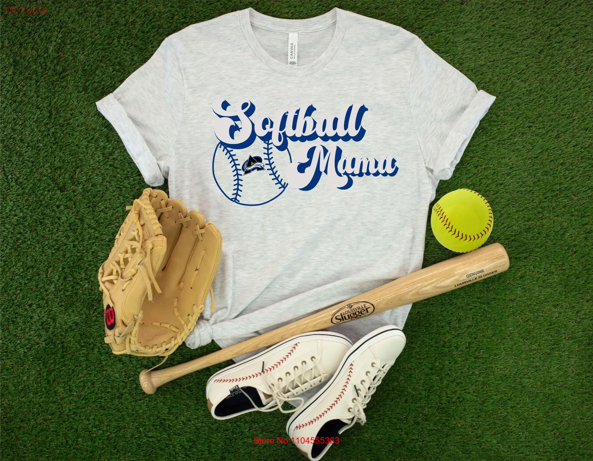 

Avalanche Softball Mama T Shirt long or short sleeves