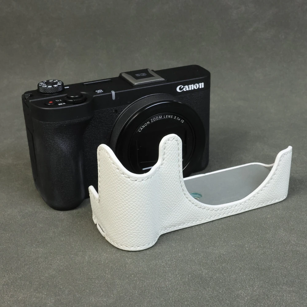 Protector de base de cuerpo de media funda de cámara V1 PU para cámara Canon PowerShot V1