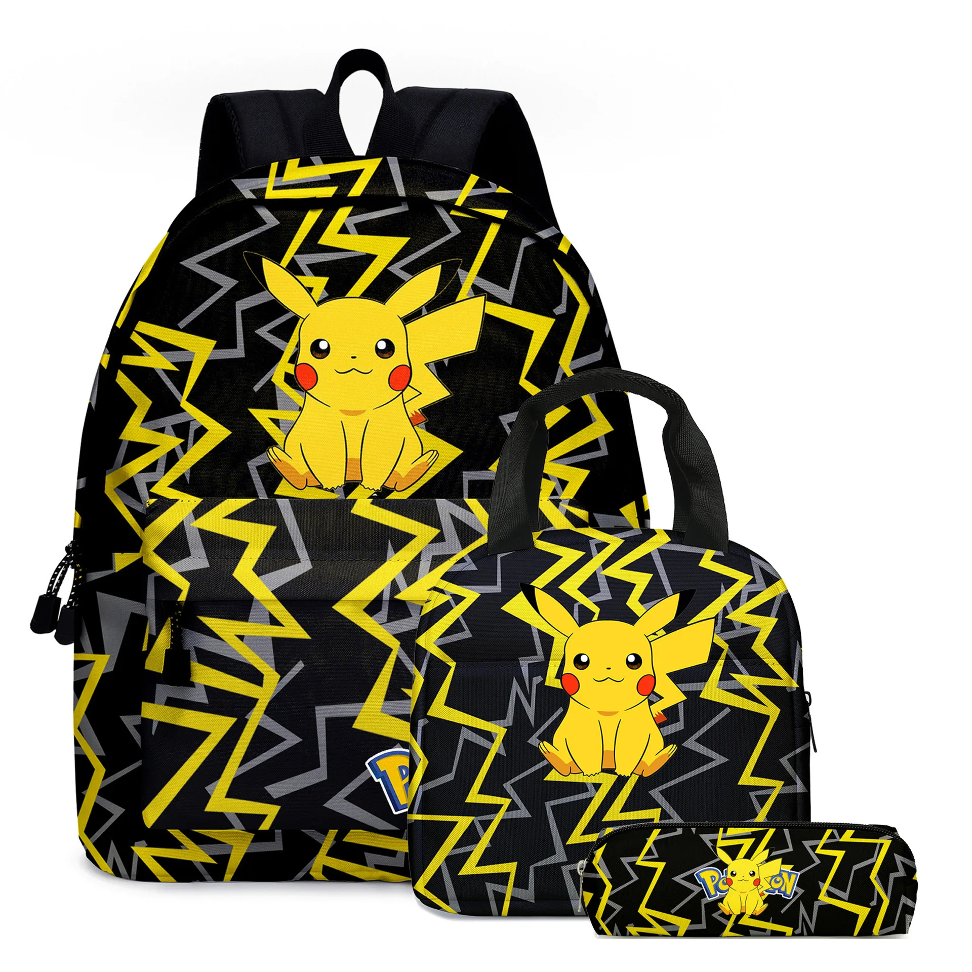 Pokemon Backpack Study Stationery Box Pencil Cas School Bag Cartoon Pikachu Casual Canvas Pocket Monster Student Children\'s Day