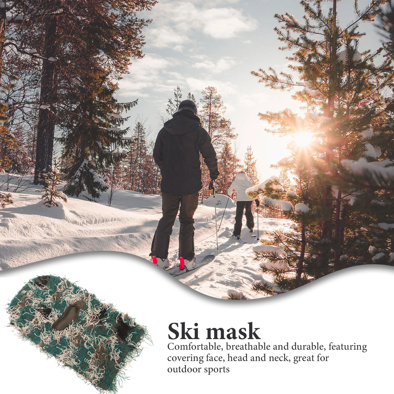 

Knitted Face Mask Hood Lightweight Breathable Full Coverage Balaclava for Winter Sports Skiing Cycling Riding Windproof Outdoor
