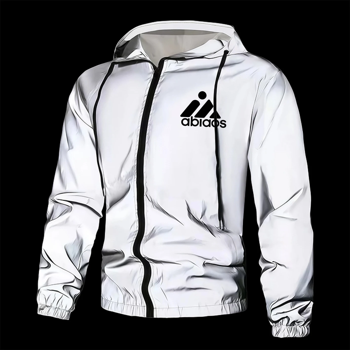 

Men's Reflective Jacket Full Zip Casual Outerwear Spring Autumn Polyester Lined Lightweight Windproof Safety Coat for Night R