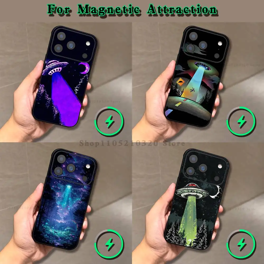Funny Space UFO Alien Thing  Phone Case For iPhone 17,16,15,14,13,12,11,Pro,Max,Plus,E,Air,Mini Magnetic Magsafe Frosted