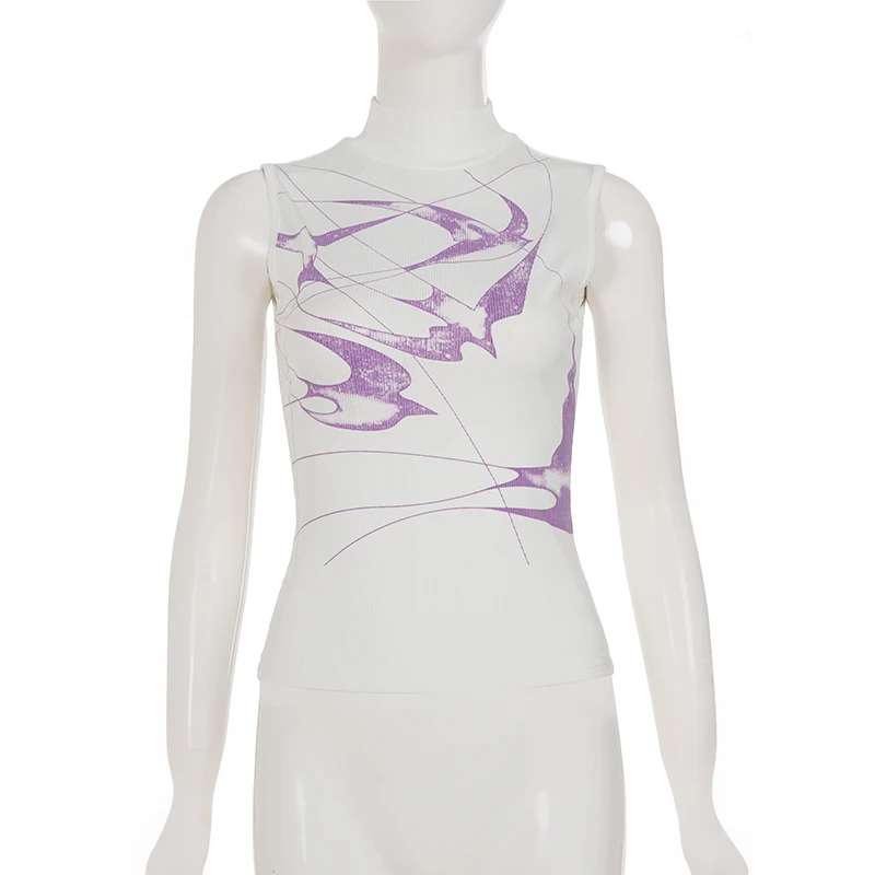 SUCHCUTE Neues chinesisches Vintage-Tanktop mit halbem Halsausschnitt, ärmellos, Y2k-Ästhetik, elegantes Schwalben-Print-Top, Sommerkleidung für Damen – Detail 11