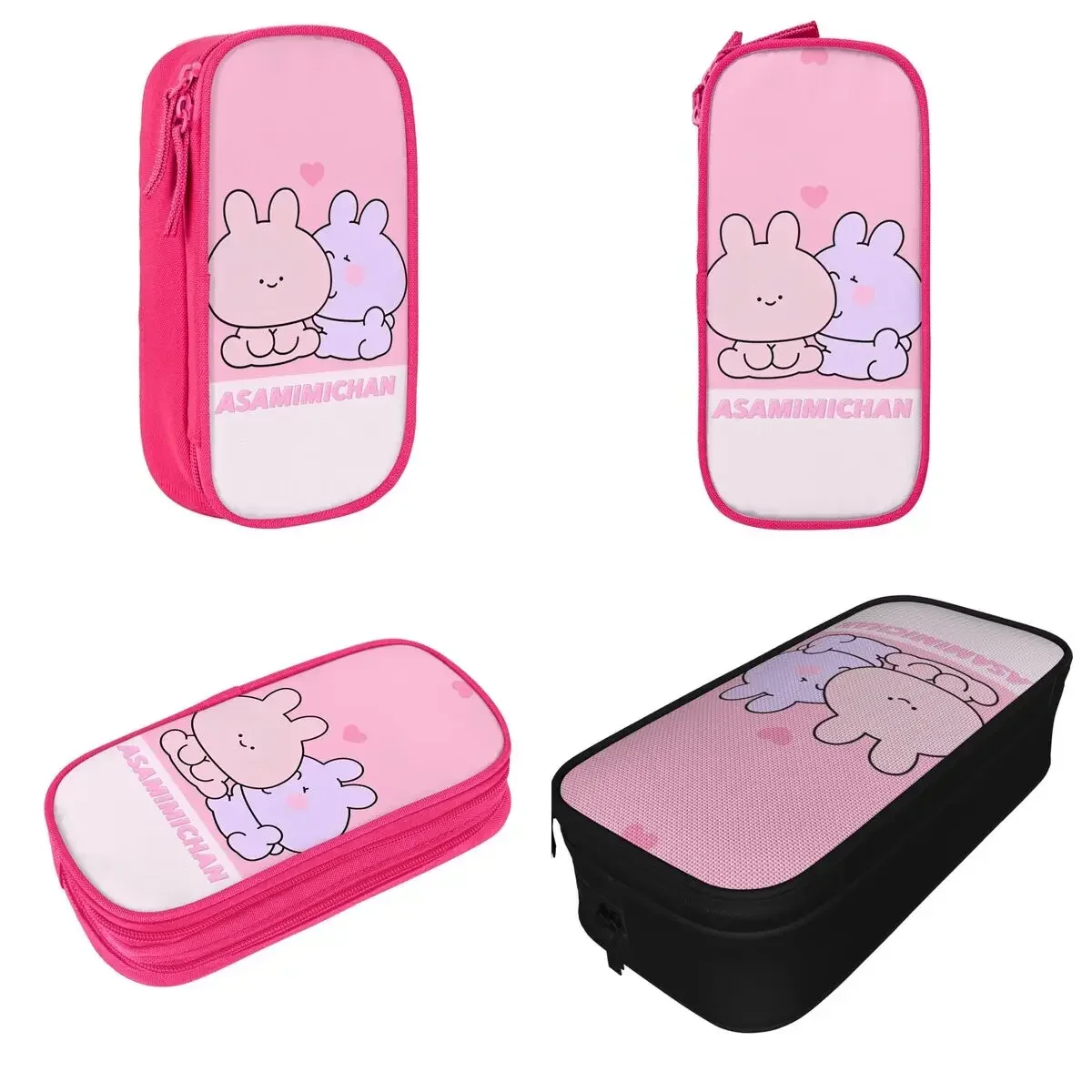 

Asamimichaan Cute Asamimi Couples Pencil Case Fun Pen Box Bag for Student Big Capacity Students School Zipper Pencilcases