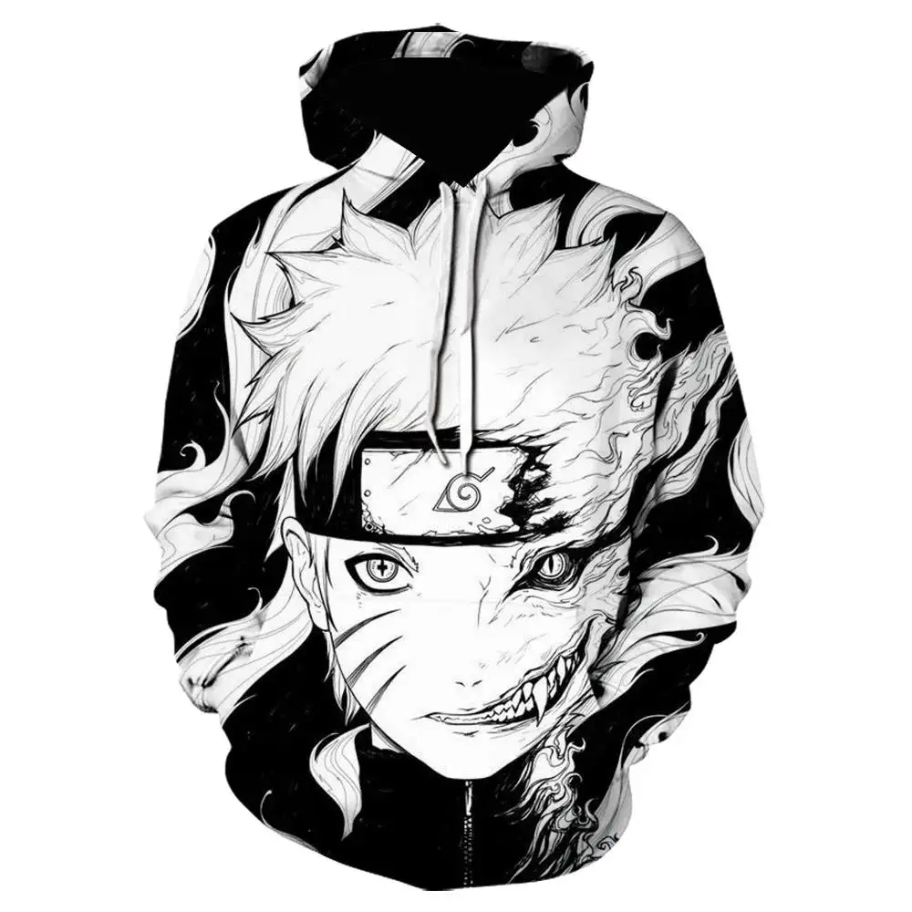 Japanese Anime Boys and Girls Hoodies Naruto Men's Hoodies Akatsuki 3D Print Pullover Kakashi Men's Hoodies Pain Men's Clothing