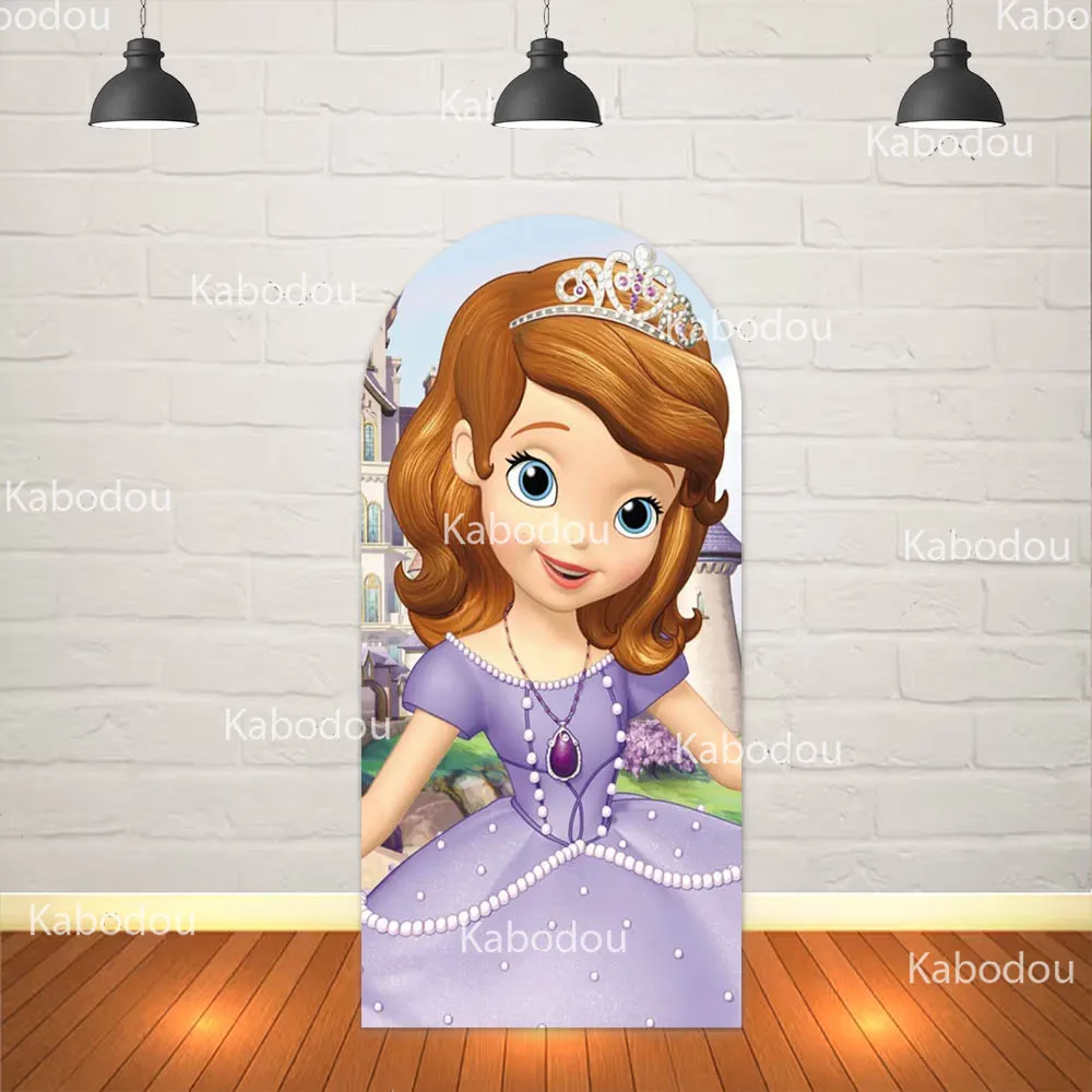 Sofia the First Backdrop Arch Cover Girl Birthday Party Decoration Baby Shower Photo Photography Background Studio Prop
