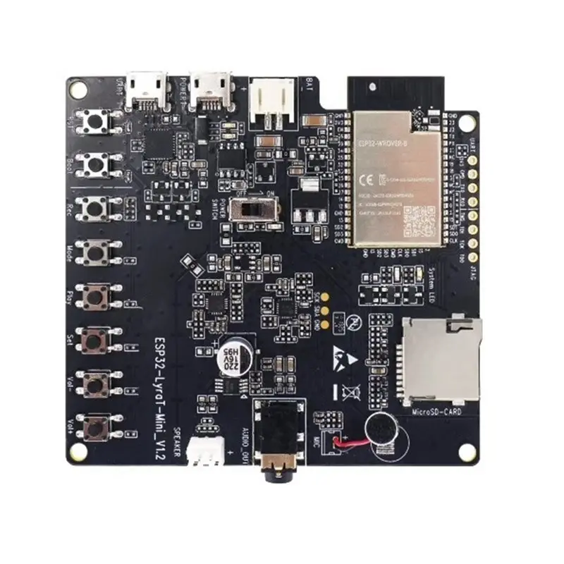 

Плата разработки ESP32-Lyrat-Mini со встроенным модулем ESP32-WROVER-E, плата оценки аудиофункций AEC/AGC/NS