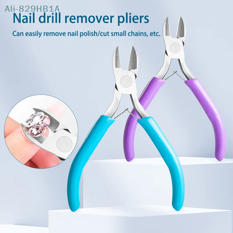 Manicure Nail Rhinestones Gems Removal Pliers Heavy-duty Cutter Nail Unloading Nippers Metal Chain Scissors Nail Art Tool