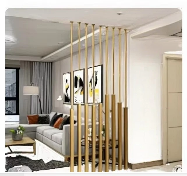 ej- Interior Disassemble Gold-Plated Stainless Steel Room Divider Modern Hotel Laser Cut Decor Partition Design Home Office&