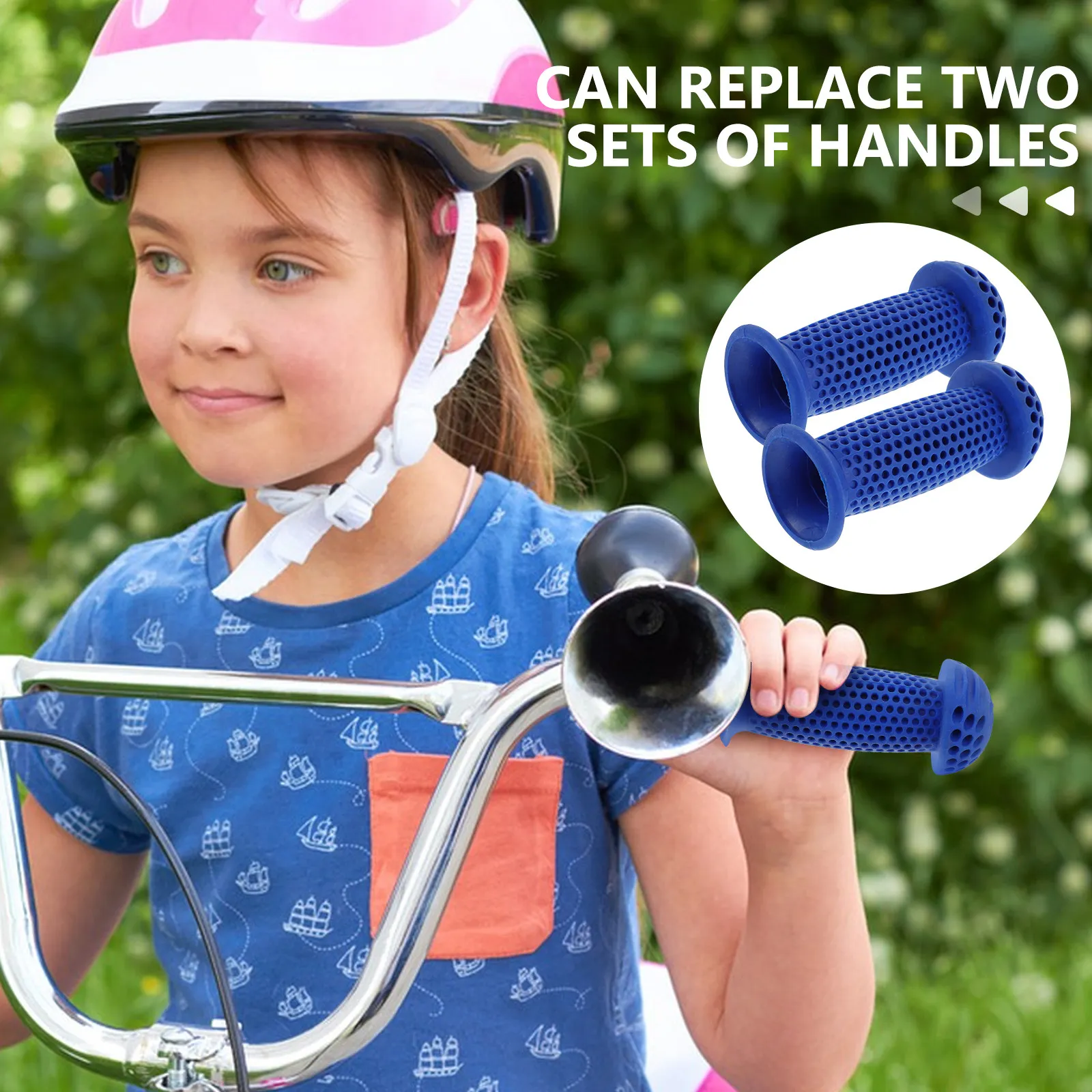

2Pcs Soft Rubber Bike Grips Ergonomic Non-Slip Honeycomb Pattern for Bicycle Scooter Tricycle Handlebars