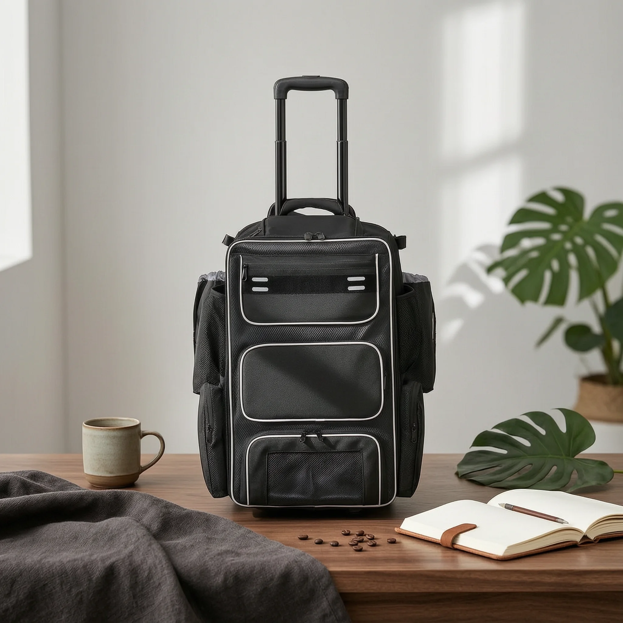 Wheeled Baseball Equipment Bag Sturdy Baseball Bag with Wheels Large Water-Resistant for Athletes, Travel, Training