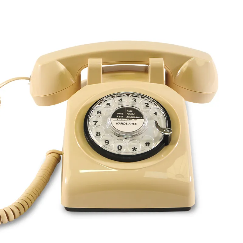 

Classic Vintage Turntable Telephone, Retro Rotary Mechanical Bell Telephone, Antique Landline Telephone for Home Hotels