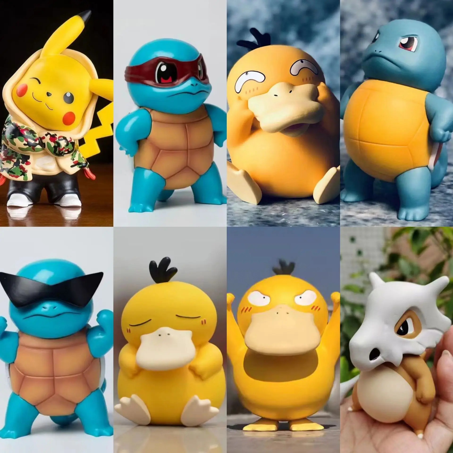 

8-10cm Pokémon Anime Figure Doll Model Desktop Ornament Party Decorations Cute Cubone Squirtle Psyduck Children's Toys Gifts