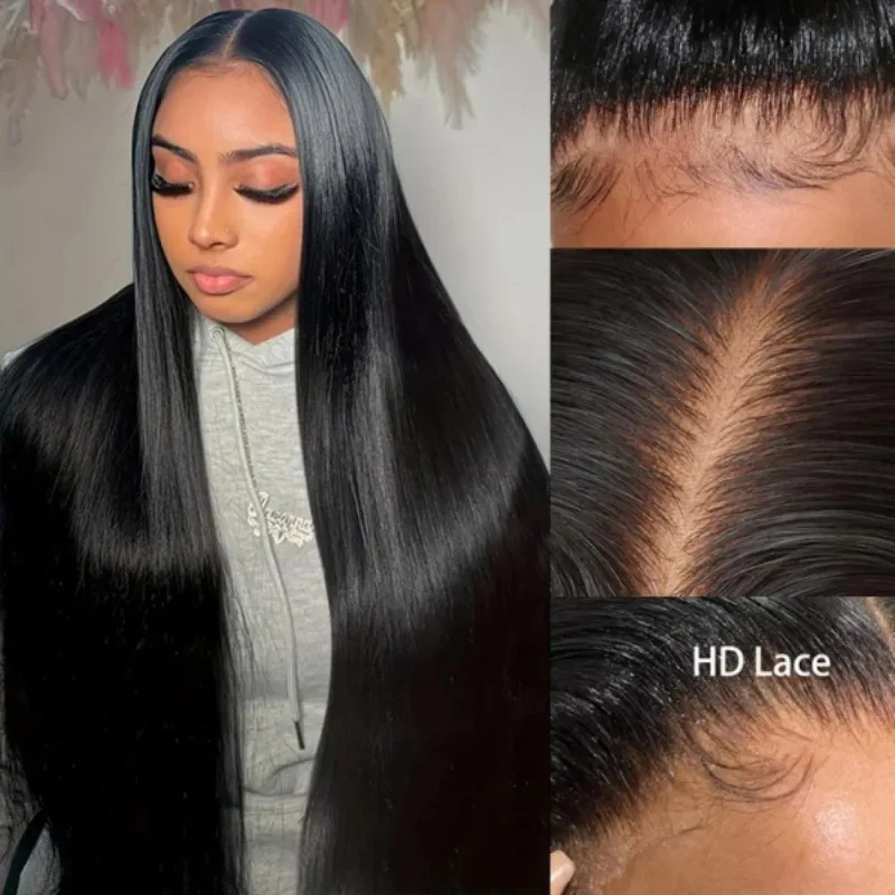 32 Inch  Lace Front Wig Pre Plucked Straight Wigs 5x5  Transparent Lace Frontal Human Hair Wig Brazilian Hair for Woman