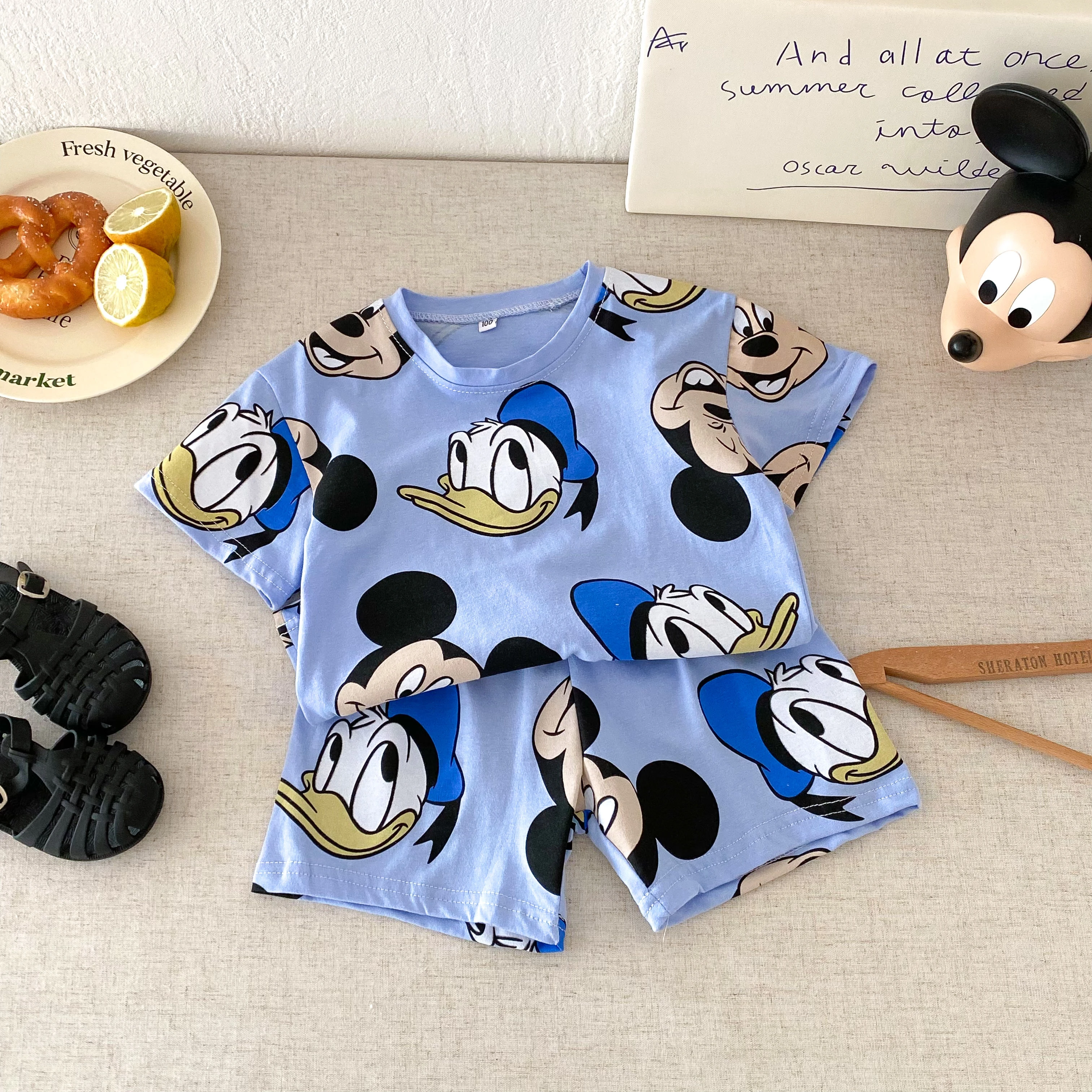 العصرية عادية 2 قطعة/مجموعة للفتيات الفتيان تي شيرت + السراويل رياضية طفل الصيف قصيرة الأكمام الزي موضة جديدة زي #6