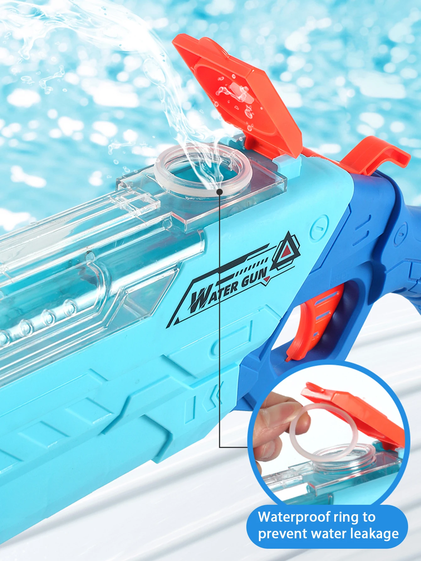 高圧ウォーターブラスターおもちゃ長距離射撃水鉄砲、夏のビーチプール水遊びおもちゃ